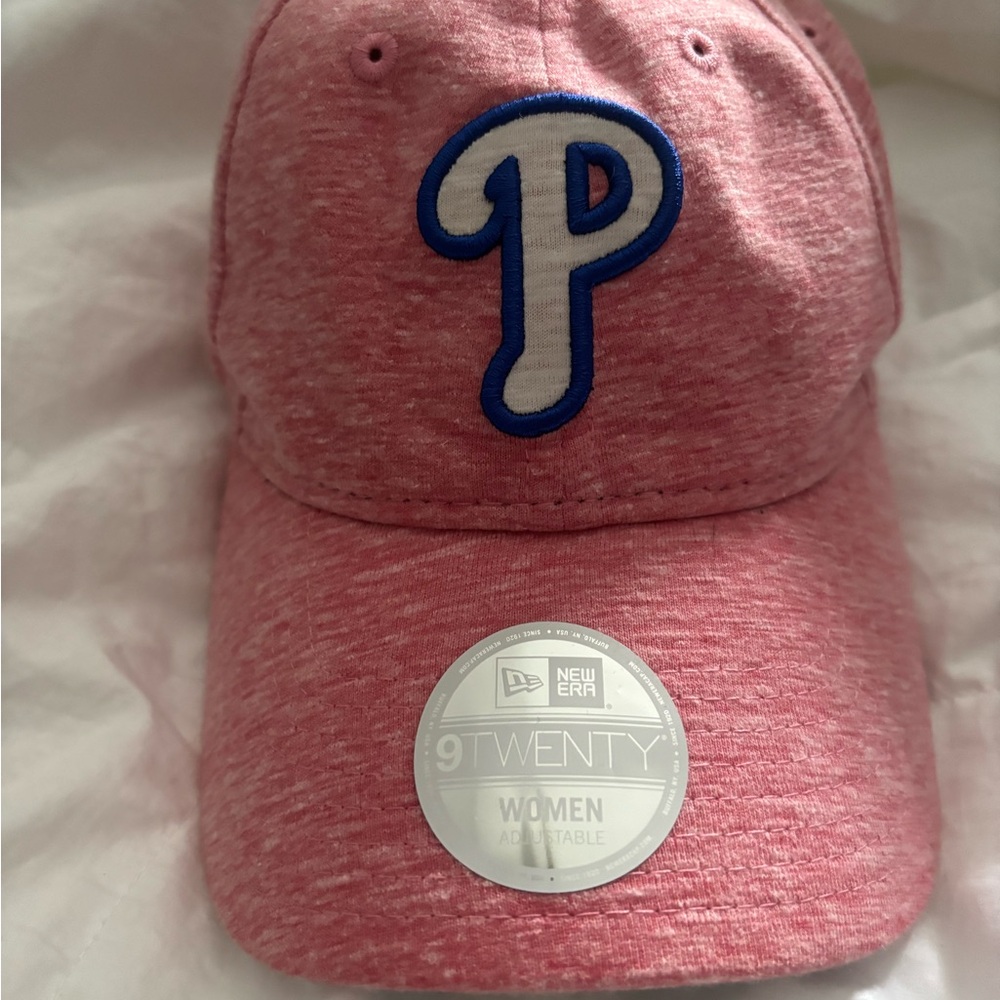 New Era Pinkish Red Is Phillies Cap with Blue Logo